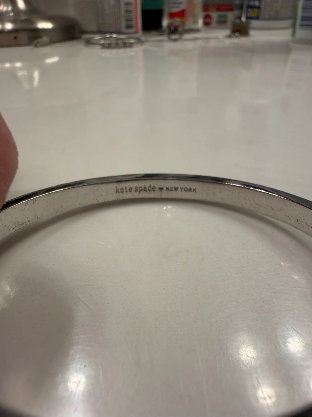 kate spade silver-tone engraved bangle - Picture 2 of 5